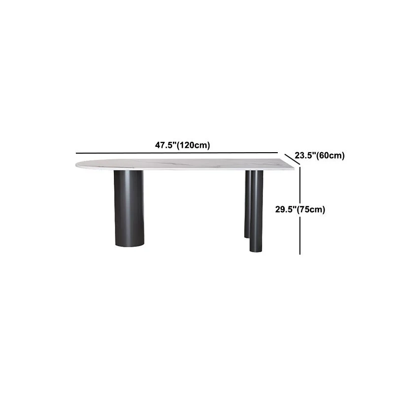 Tavolo da pranzo con piano pietra Tavolo tradizionale di lusso con 3 gambe nero Clearhalo