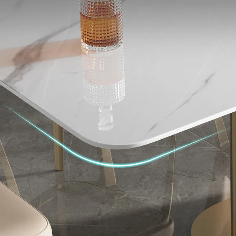 Tavolo da pranzo con piano pietra Tavolo di lusso tradizionale bianco con base piedistallo Clearhalo
