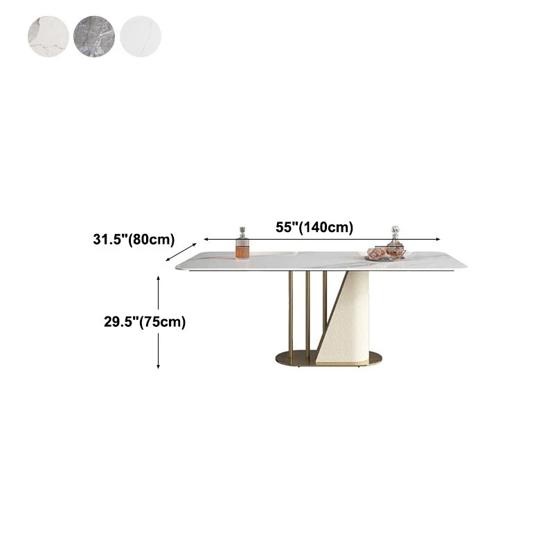 Tavolo da pranzo con piano pietra Tavolo di lusso tradizionale bianco con base piedistallo Clearhalo
