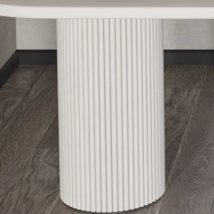 Tavolo da pranzo con piano pietra Tavolo da pranzo moderno con doppio piedistallo per cucina Clearhalo