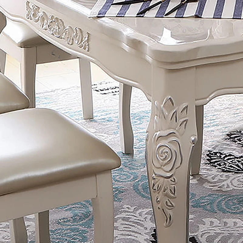 Tavolo da pranzo con piano pietra Tavolo da pranzo rettangolare con 4 gambe legno Clearhalo