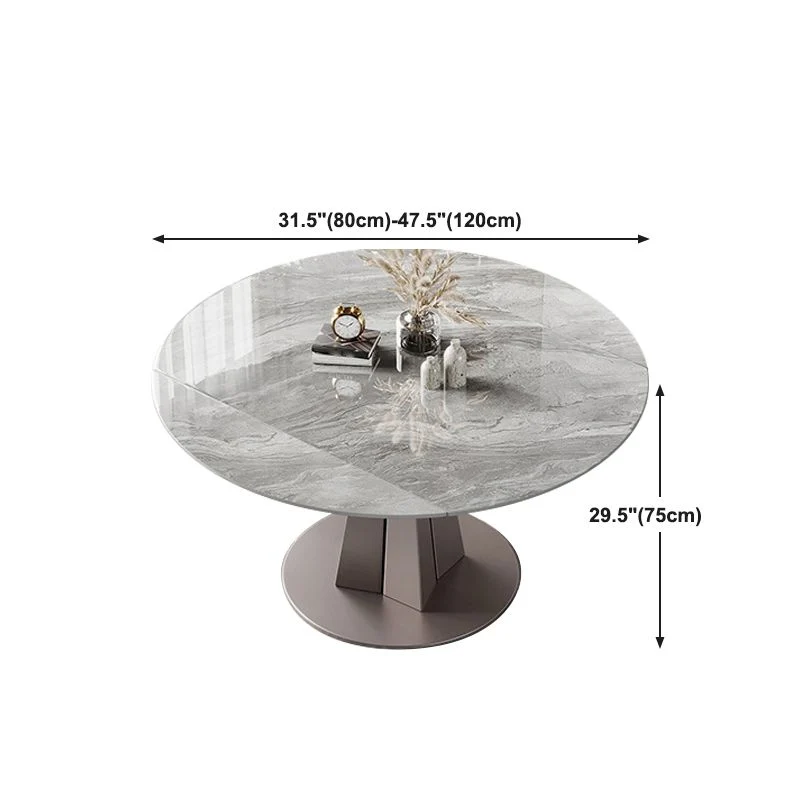 Tavolo da pranzo con piano pietra Tavolo da pranzo rotondo con base piedistallo Clearhalo