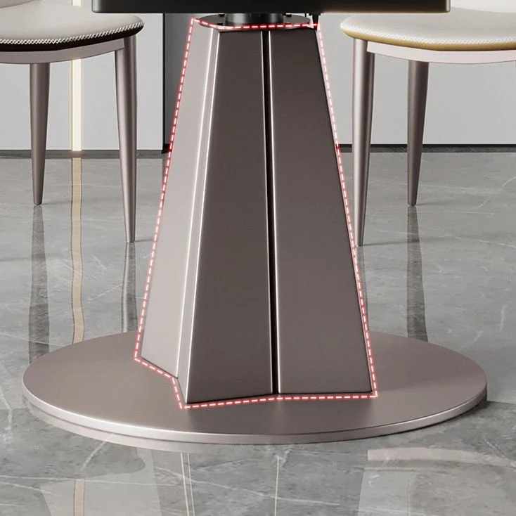 Tavolo da pranzo con piano pietra Tavolo da pranzo rotondo con base piedistallo Clearhalo