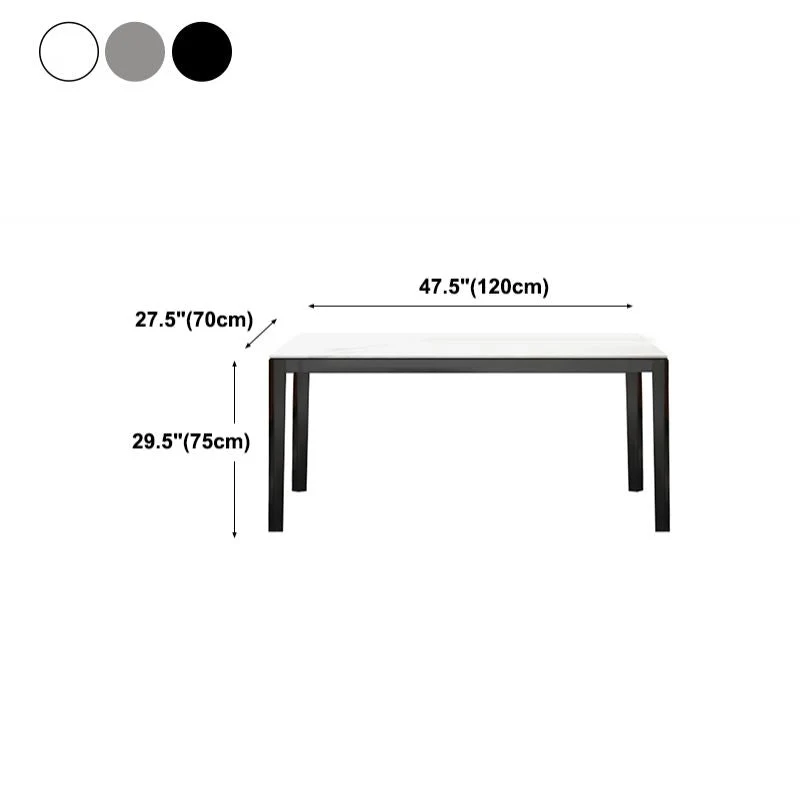 Tavolo da pranzo con piano pietra Tavolo da pranzo moderno rettangolare con 4 gambe legno Clearhalo