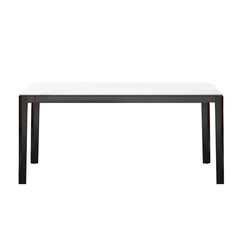 Tavolo da pranzo con piano pietra Tavolo da pranzo moderno rettangolare con 4 gambe legno Clearhalo