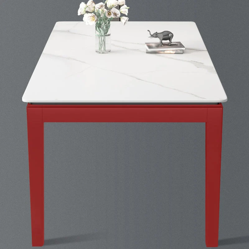 Tavolo da pranzo con piano pietra Tavolo da pranzo moderno rettangolare con 4 gambe legno Clearhalo
