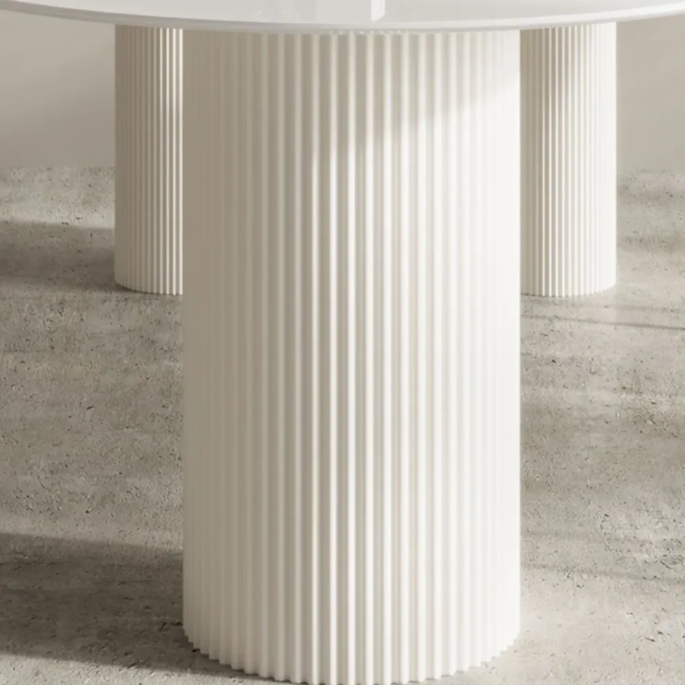 Tavolo da pranzo con piano pietra Tavolo da pranzo tradizionale di lusso con 3 gambe bianco Clearhalo