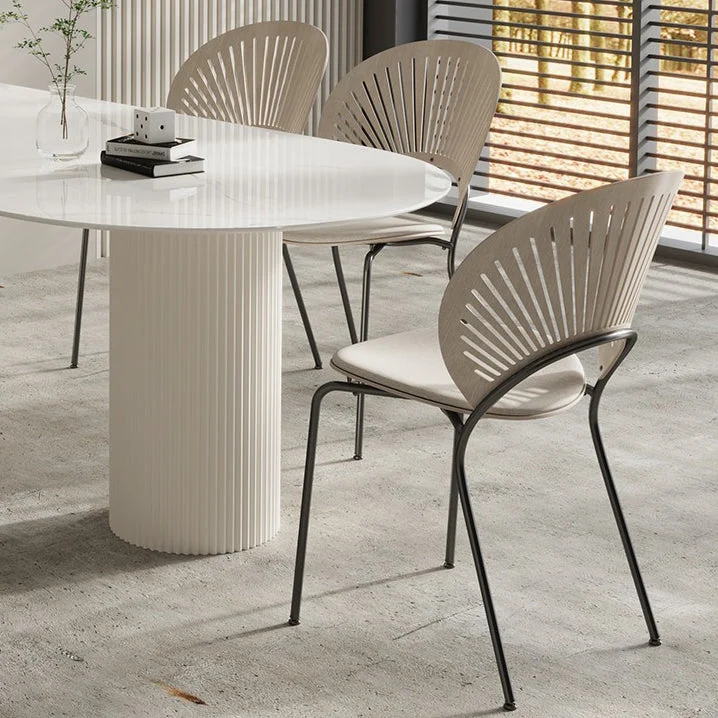 Tavolo da pranzo con piano pietra Tavolo da pranzo tradizionale di lusso con 3 gambe bianco Clearhalo