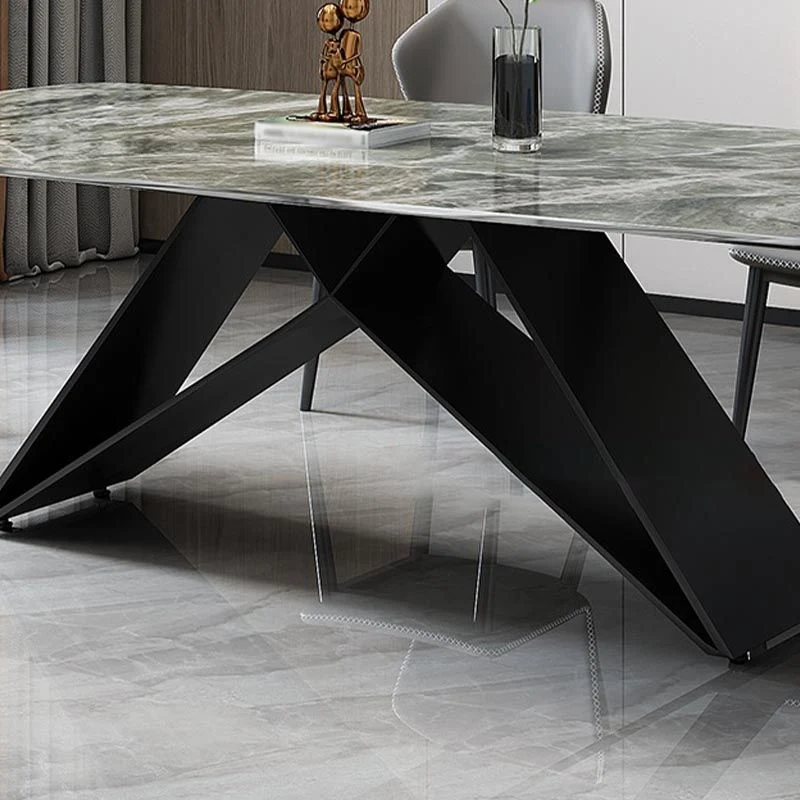 Tavolo da pranzo con piano pietra Tavolo tradizionale di lusso con base piedistallo Clearhalo