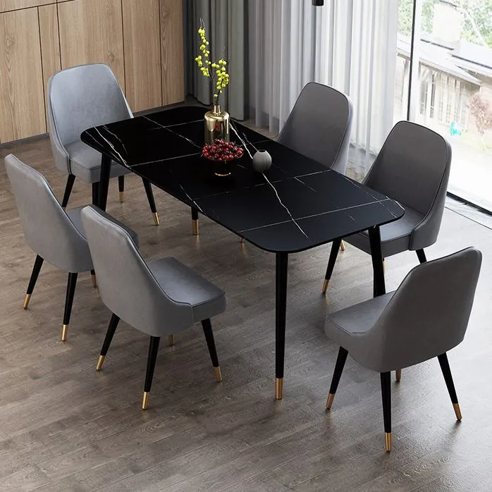 Tavolo da pranzo con piano pietra Tavolo da pranzo moderno con 4 gambe Clearhalo