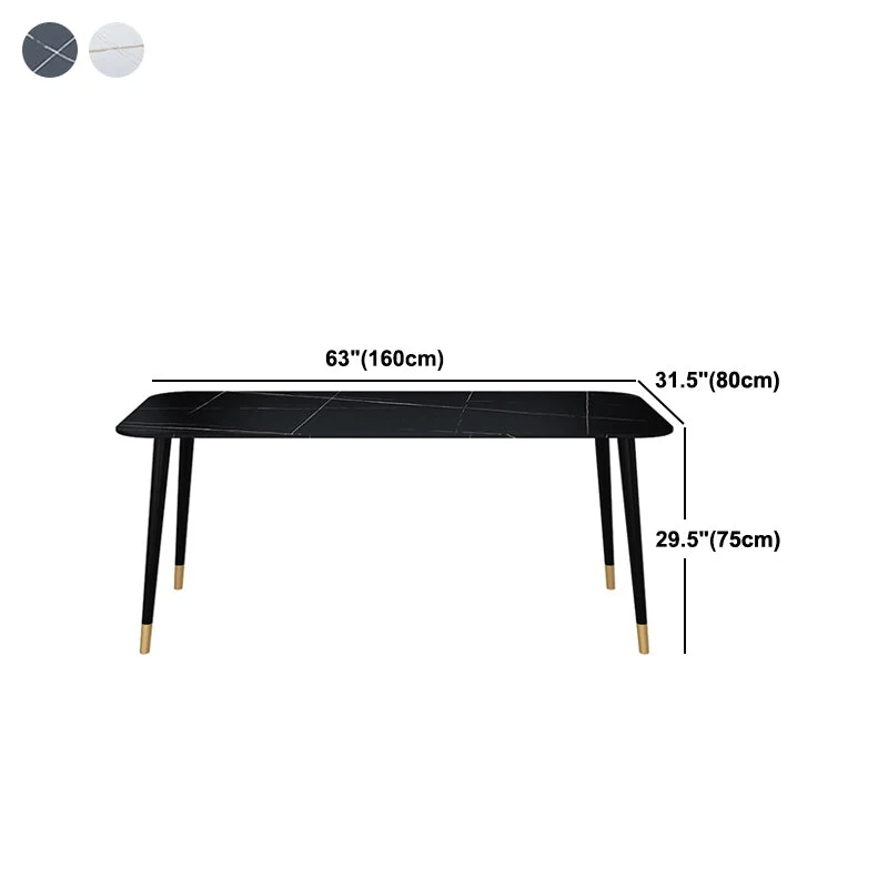 Tavolo da pranzo con piano pietra Tavolo da pranzo moderno con 4 gambe Clearhalo
