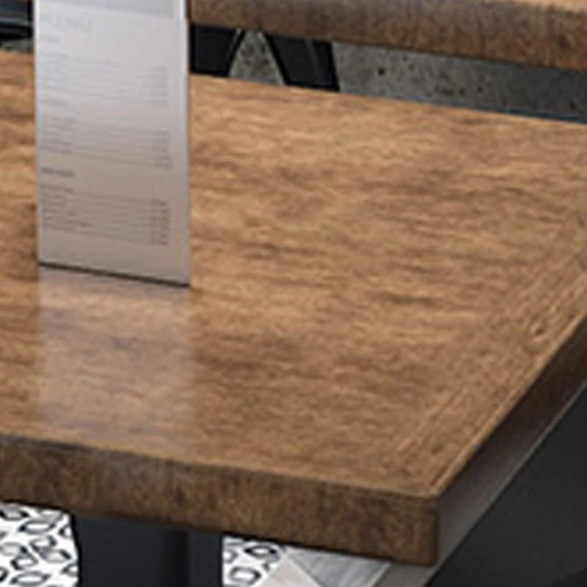 Tavolo da pranzo con piedistallo industriale metallo Tavolo con piano legno per cucina e sala da pranzo Clearhalo