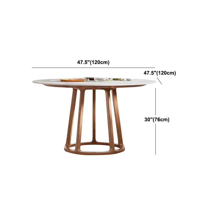 Tavolo da pranzo con piedistallo legno massello Tavolo da pranzo rotondo moderno bianco Clearhalo