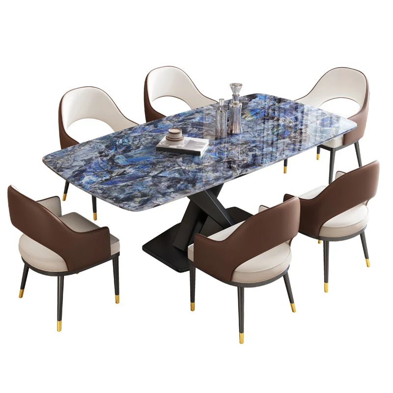 Tavolo da pranzo con piedistallo Tavolo da pranzo moderno per la sala da pranzo della cucina Clearhalo