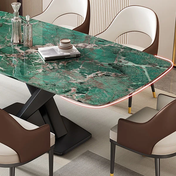 Tavolo da pranzo con piedistallo Tavolo da pranzo moderno per la sala da pranzo della cucina Clearhalo
