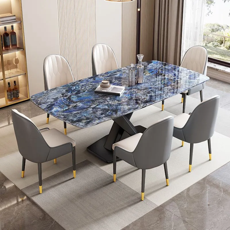 Tavolo da pranzo con piedistallo Tavolo da pranzo moderno per la sala da pranzo della cucina Clearhalo