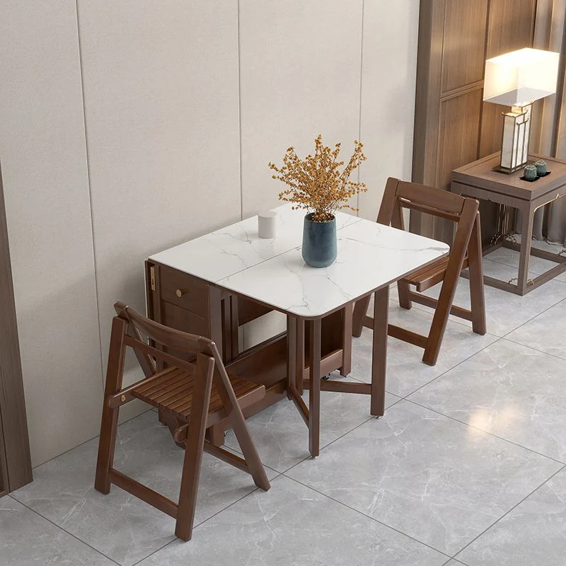 Tavolo da pranzo con ribalte pietra stile moderno, 51,2 x 35,4 x 29,5 pollici Clearhalo