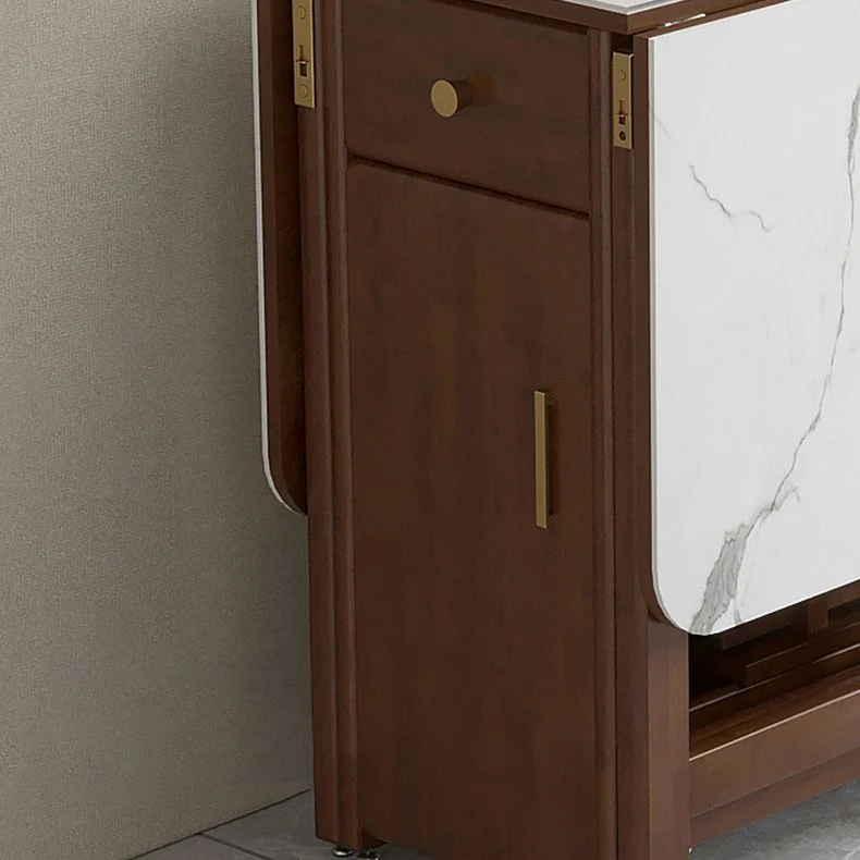 Tavolo da pranzo con ribalte pietra stile moderno, 51,2 x 35,4 x 29,5 pollici Clearhalo