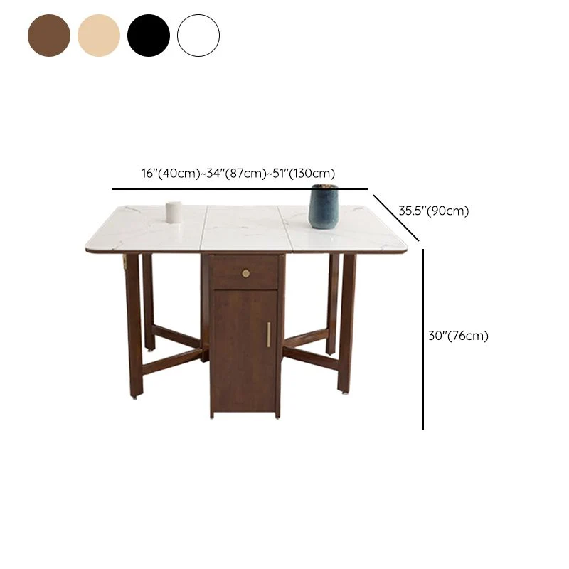 Tavolo da pranzo con ribalte pietra stile moderno, 51,2 x 35,4 x 29,5 pollici Clearhalo