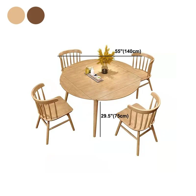 Tavolo da pranzo con ribalte Tavolo da pranzo legno massello di Rubberwood con 4 gambe Clearhalo