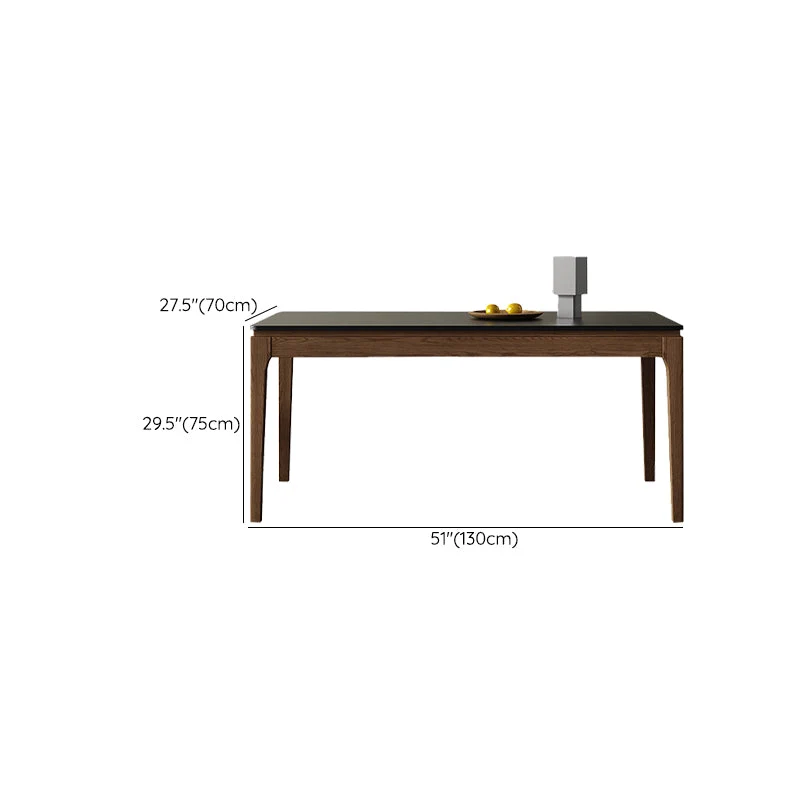 Tavolo da pranzo con struttura legno di frassino Tavolo da pranzo con piano pietra nera per la casa Clearhalo