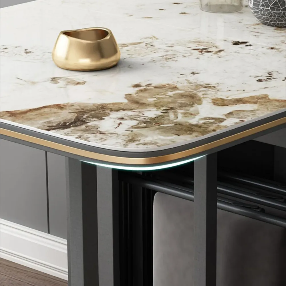 Tavolo da pranzo con struttura legno Tavolo da pranzo rettangolare pieghevole per sala da pranzo Clearhalo
