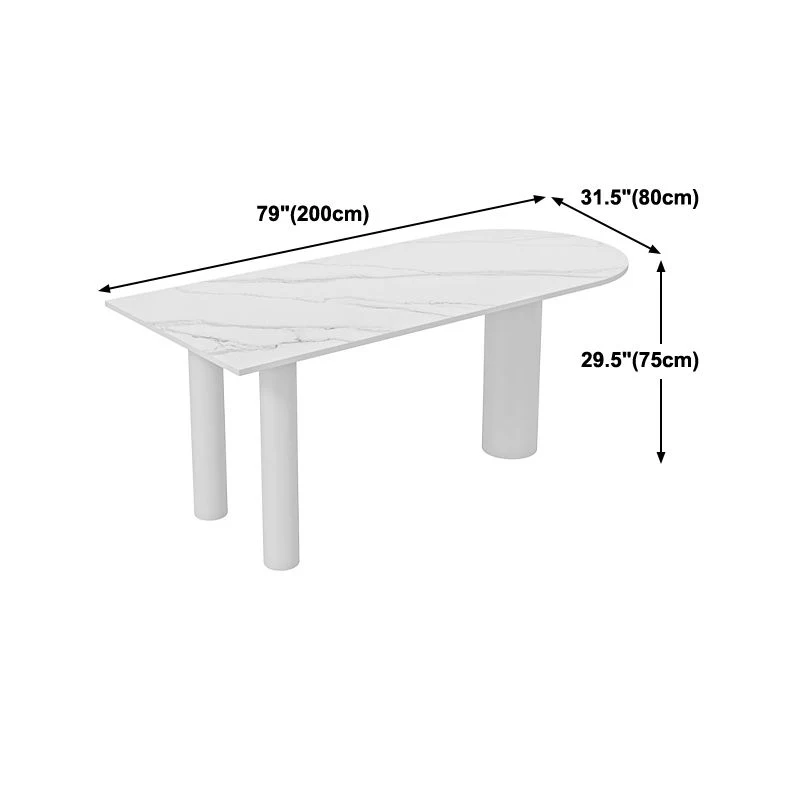 Tavolo da pranzo contemporaneo da 3 piedi Mobili da sala da pranzo pietra per la casa Clearhalo