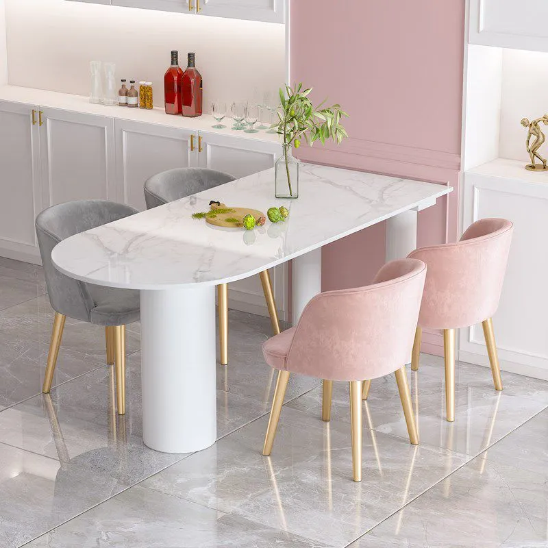 Tavolo da pranzo contemporaneo pietra da 3 piedi Mobili per sala da pranzo Clearhalo