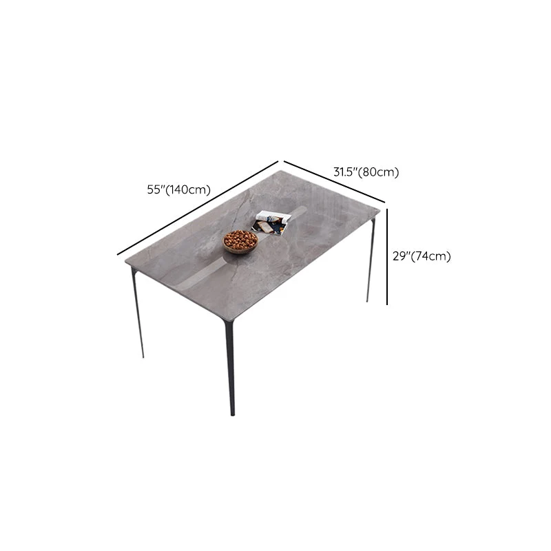 Tavolo da pranzo da cucina con piano pietra Tavolo da pranzo rettangolare con 4 gambe Clearhalo