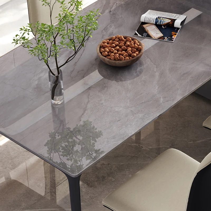 Tavolo da pranzo da cucina con piano pietra Tavolo da pranzo rettangolare con 4 gambe Clearhalo