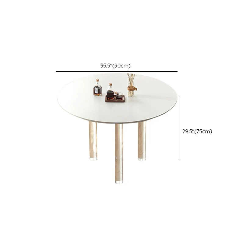 Tavolo da pranzo da cucina rotondo stile moderno con 3 gambe Clearhalo