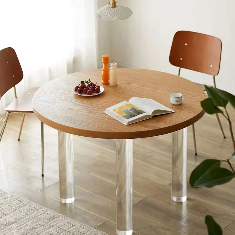 Tavolo da pranzo da cucina rotondo stile moderno con 3 gambe Clearhalo