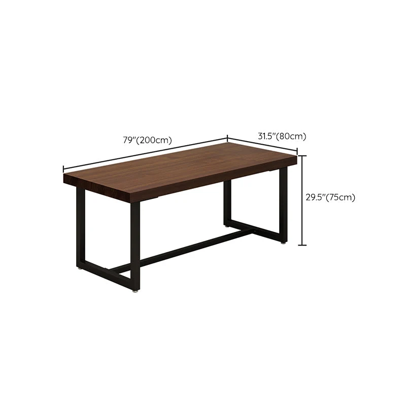 Tavolo da pranzo fisso legno massello Tavolo da cucina industriale con base cavalletto Clearhalo