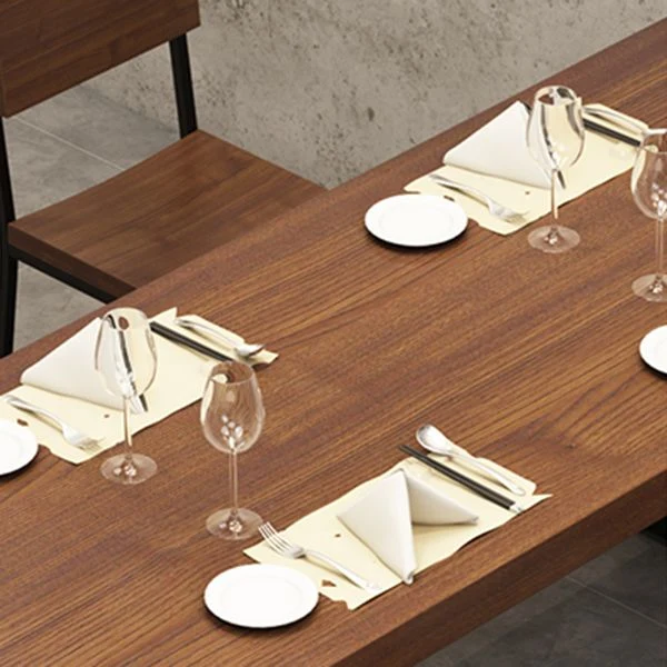 Tavolo da pranzo fisso legno massello Tavolo da cucina industriale con base cavalletto Clearhalo
