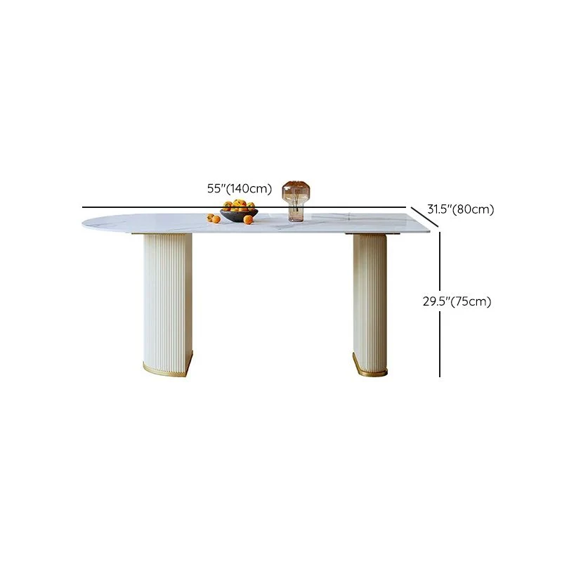 Tavolo da pranzo fisso pietra sinterizzata di lusso con scrivania da cucina fissa forma libera Clearhalo