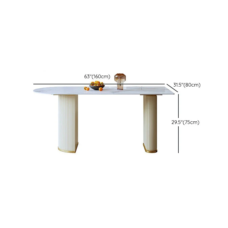 Tavolo da pranzo fisso pietra sinterizzata di lusso con scrivania da cucina fissa forma libera Clearhalo