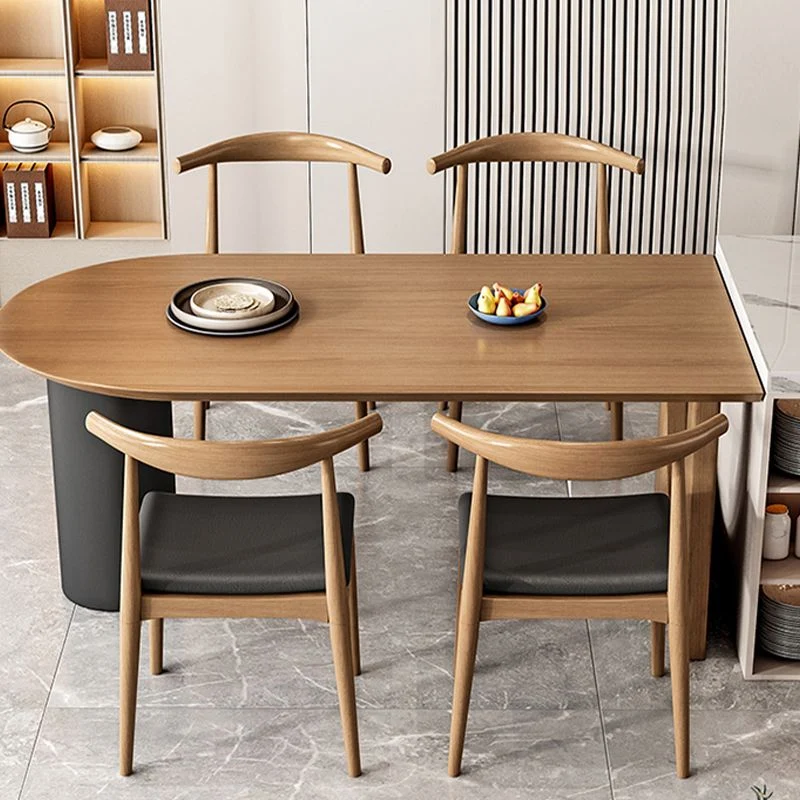 Tavolo da pranzo forma libera Tavolo moderno con doppio piedistallo per cucina Clearhalo