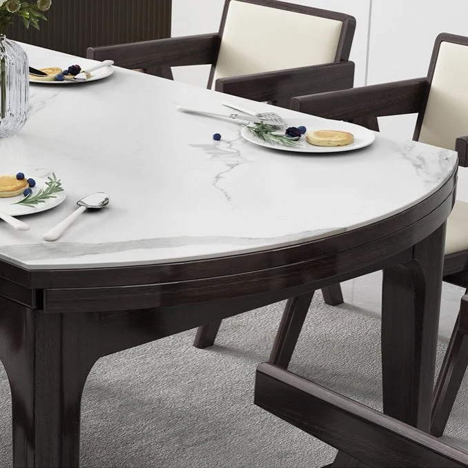 Tavolo da pranzo 4 gambe con piano pietra sinterizzata per la cena cucina domestica Clearhalo