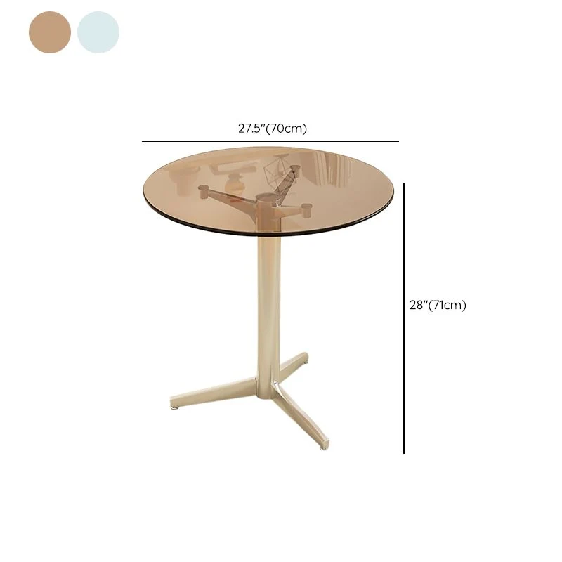 Tavolo da pranzo geometrico da tavolo moderno vetro con base metallo per sala da pranzo Clearhalo