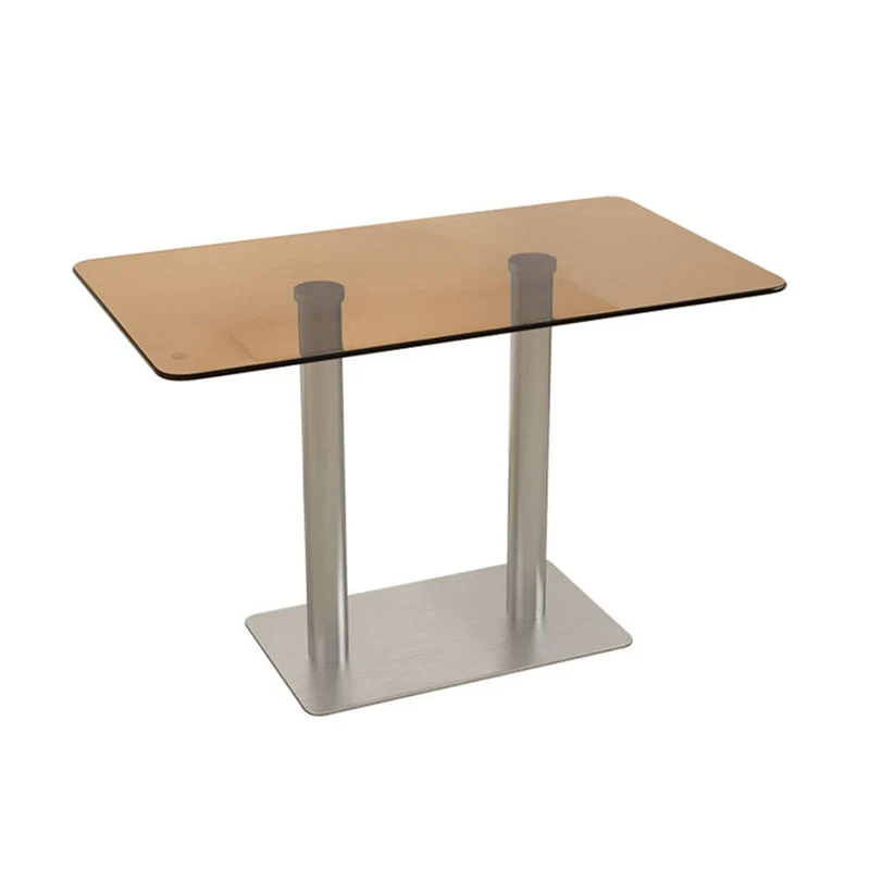 Tavolo da pranzo geometrico da tavolo moderno vetro con base metallo per sala da pranzo Clearhalo