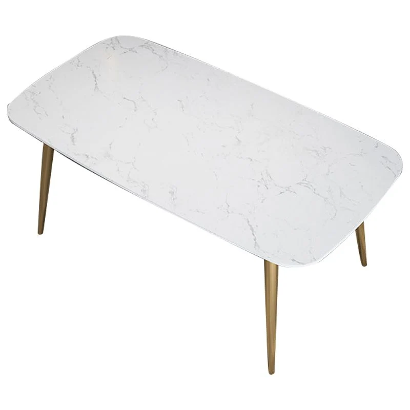 Tavolo da pranzo Glam 4 gambe con piano pietra e base metallo per sala da pranzo Clearhalo