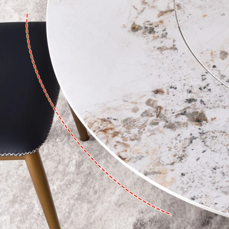 Tavolo da pranzo Glam pietra sinterizzata Tavolo da pranzo rotondo con base piedistallo Clearhalo