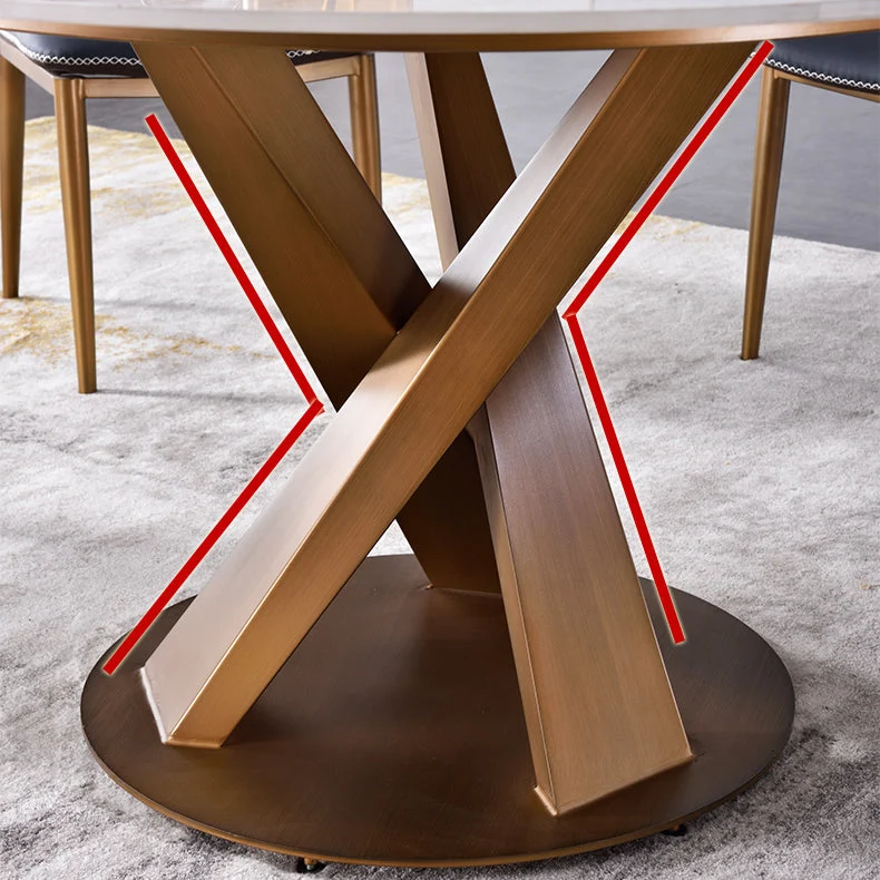Tavolo da pranzo Glam pietra sinterizzata Tavolo da pranzo rotondo con base piedistallo Clearhalo
