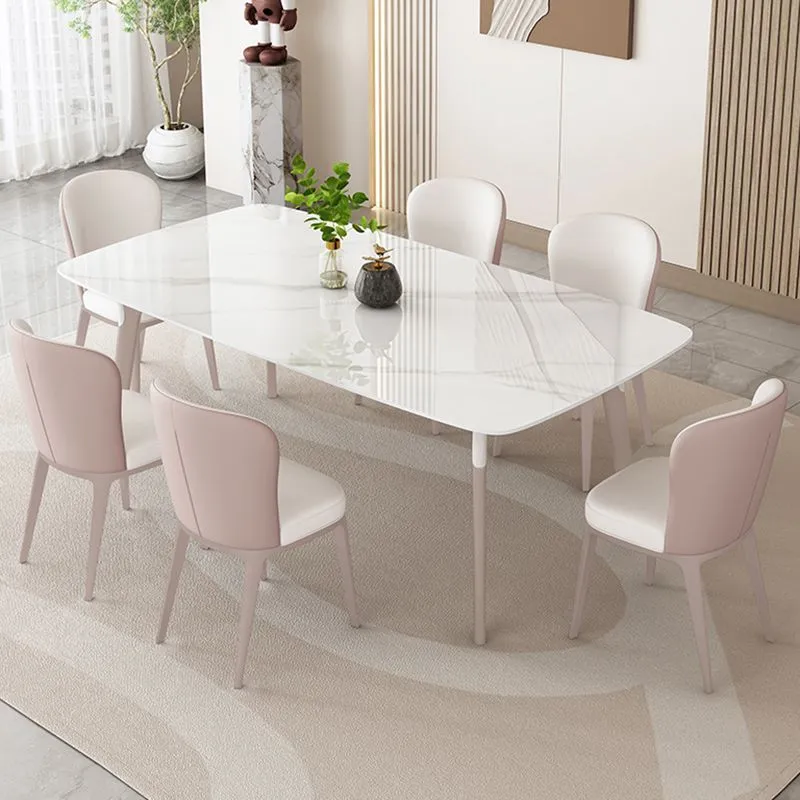 Tavolo da pranzo Glam Tavolo da pranzo rettangolare pietra bianco Clearhalo