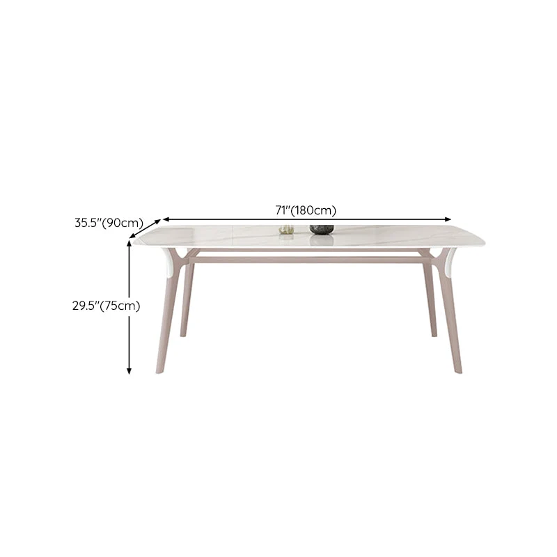 Tavolo da pranzo Glam Tavolo da pranzo rettangolare pietra bianco Clearhalo
