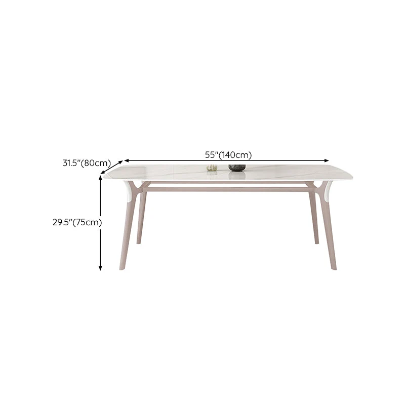 Tavolo da pranzo Glam Tavolo da pranzo rettangolare pietra bianco Clearhalo