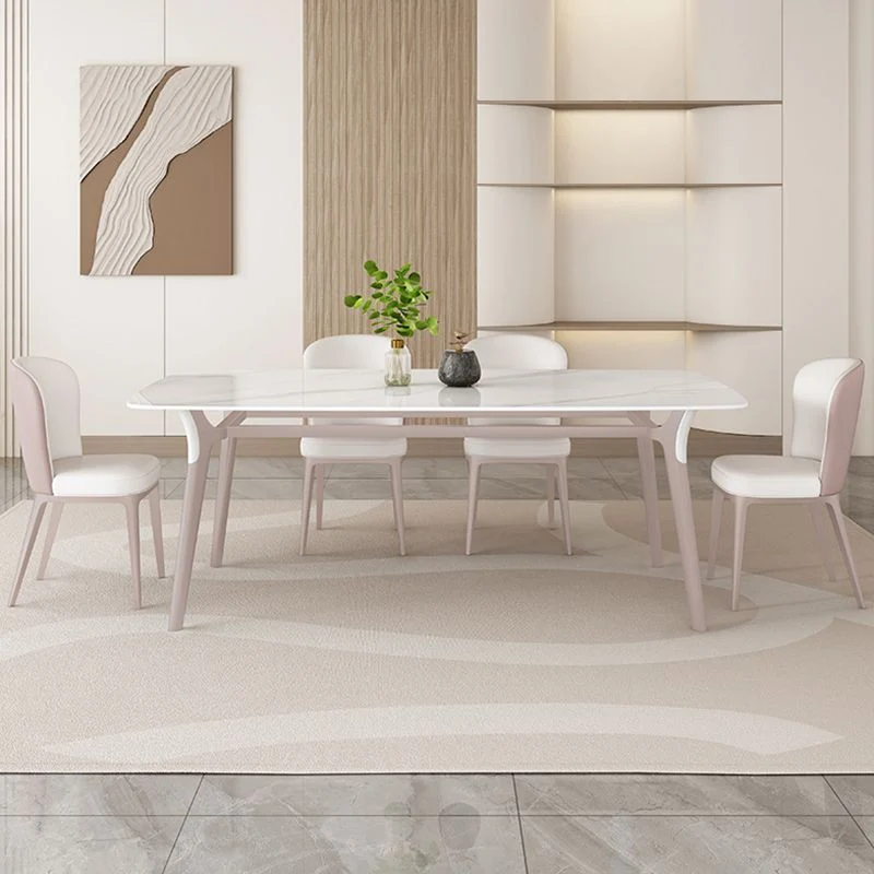 Tavolo da pranzo Glam Tavolo da pranzo rettangolare pietra bianco Clearhalo