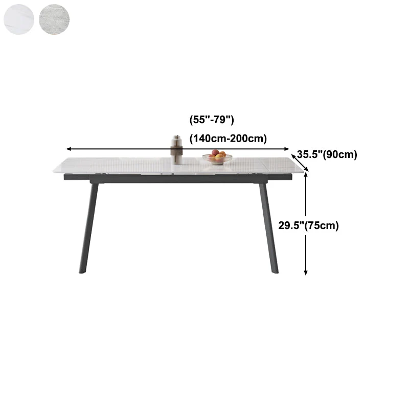 Tavolo da pranzo industriale con prolunga foglia Tavolo da pranzo con base metallo nero Clearhalo