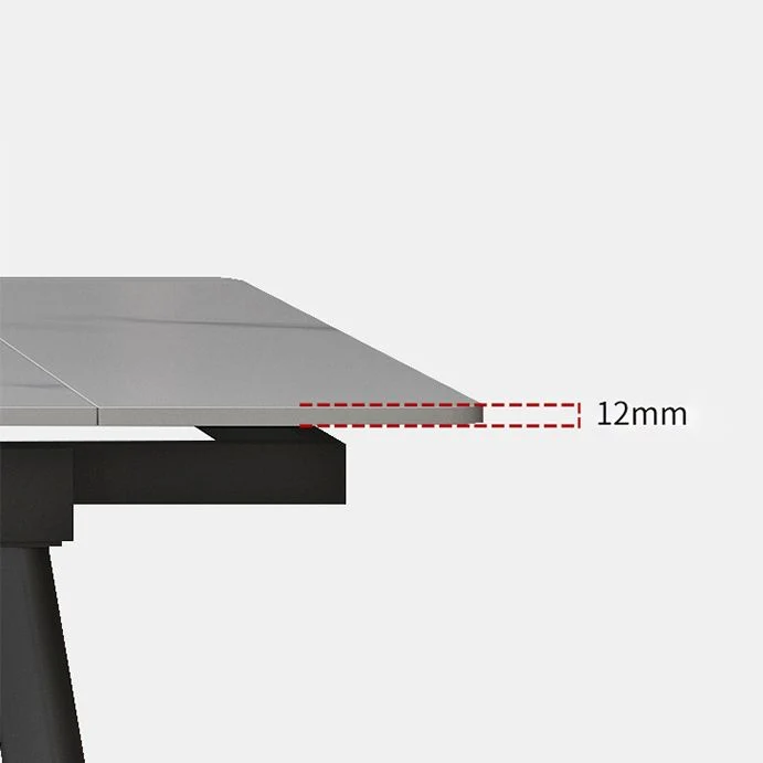 Tavolo da pranzo industriale con prolunga foglia Tavolo da pranzo con base metallo nero Clearhalo