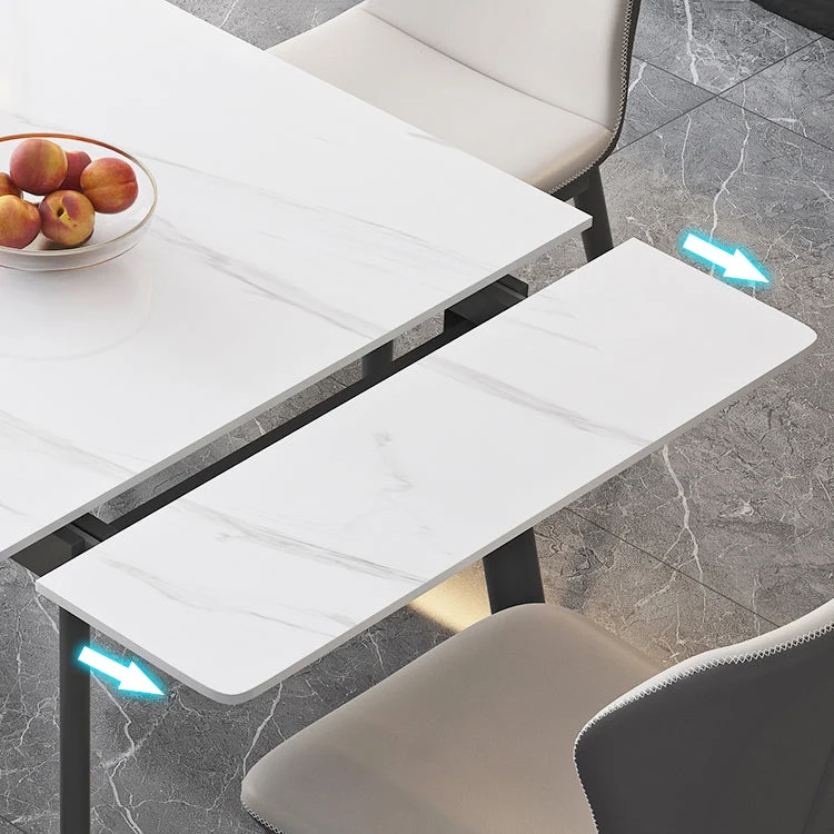 Tavolo da pranzo industriale con prolunga foglia Tavolo da pranzo con base metallo nero Clearhalo